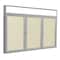 Ghent Enclosed Bulletin Board, 3 Door, Vnyl, Ill Hdlnr Frm, 4 ft H x 8 ft W, Ivory PAVLX10-185 - alternate 1